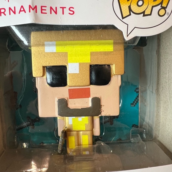 Minecraft Steve Hallmark Funko Pop Gold Armor Ornament 2022 Holiday Christmas - Picture 2 of 6